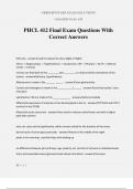 PHCL 412 Final Exam Questions With Correct Answers