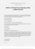 RNSG 1137 Final Exam Questions With Verified Answers