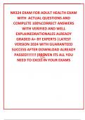 NR324 EXAM FOR ADULT HEALTH EXAM WITH  ACTUAL QUESTIONS AND COMPLETE 100%CORRECT ANSWERS WITH VERIFIED AND WELL EXPLAINEDRATIONALES ALREADY GRADED A+ BY EXPERTS |LATEST VERSION 2024 WITH GUARANTEED SUCCESS AFTER DOWNLOAD ALREADY PASSED!!!!!!! (PROVEN ITS 