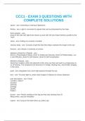 CCC1 - EXAM 3 QUESTIONS WITH COMPLETE SOLUTIONS