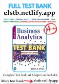 Test Bank For Business Analytics 3rd Edition Evans Questions & Answers with Complete Solutio Guide.