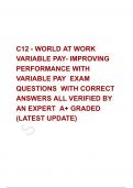 C12 - WORLD AT WORK VARIABLE PAY- IMPROVING PERFORMANCE WITH VARIABLE PAY  EXAM QUESTIONS  WITH CORRECT ANSWERS 