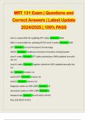 MRT 131 Exam | Questions and Correct Answers | Latest Update 2024/2025 | 100% PASS