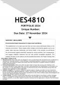 HES4810 October November Portfolio (ANSWERS) 2024 - DISTINCTION GUARANTEED