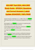 AKA MIP Test 2024, AKA GKO Study Guide - SP2024 | Questions and Correct Answers | Latest Update 2024/2025 | 100% PASS