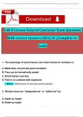 Cslb B License General Contractor Exam Questions With Correct Answers 2024/25 ||Complete A+ Guide