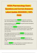 HOSA Pharmacology Exam | Questions and Correct Answers | Latest Update 2024/2025 | 100% PASS