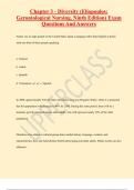 Chapter 3 - Diversity (Eliopoulos:  Gerontological Nursing, Ninth Edition) Exam  Questions And Answers