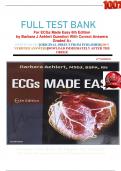 FULL TEST BANK For ECGs Made Easy 6th Edition by Barbara J Aehlert Question With Correct Answers Graded A+     