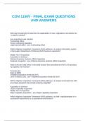 CON 1100V - FINAL EXAM QUESTIONS AND ANSWERS