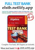 Test Bank for Beginning and Intermediate Algebra 6th Edition Lial