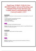 Final Exam NUR631 NUR 631 (New 2023 - 2024 Update) Advanced Physiology and Pathophysiology Exam Questions and Verified Answers with Rationales 100- Correct Graded A - GCU