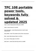 TPC 108 portable power tools, keywords fully solved & updated 2025