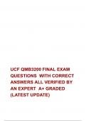 UCF QMB3200 FINAL EXAM QUESTIONS  WITH CORRECT ANSWERS ALL VERIFIED BY AN EXPERT  A+ GRADED (LATEST UPDATE)