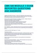 CMN 548 MODULE 3 EXAM REPORTED QUESTIONS AND ANSWERS 