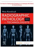 Test Bank for Radiographic Pathology for Technologists 8th Edition by Nina Kowalczyk