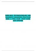 NURS 6630  PSYCHOPATHOLOGY AND DIAGNOSTIC REASONING PRACTICUM WEEK 11 FINAL EXAM - STUDY GUIDE 2024 UPDATED