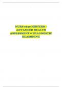 NURS 6630 MIDTERM -ADVANCED HEALTH ASSESSMENT & DIAGNOSTIC REASONING 