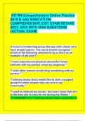 ATI RN Comprehensive Online Practice 2019 B with NGN//ATI RN COMPREHENSIVE EXIT EXAM RETAKE 2023- 2025 WITH NGN QUESTIONS (ACTUAL EXAM) A nurse is conducting group therapy with clients who have breast cancer. The nurse should recognize which of the follow