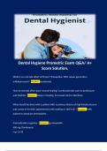 Dental Hygiene Prometric Exam Q&A/ A+ Score Solution.   