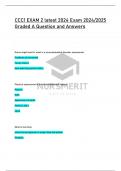 CCC1 EXAM 2 latest 2024 Exam 2024/2025 Graded A Question and Answers