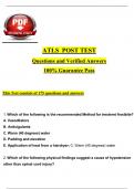 ATLS 10th Edition Post Test (2024 / 2025) Actual Questions and Verified Answers, 100% Guarantee Pass