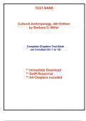 Test Bank for Cultural Anthropology, 8th Edition by Miller (All Chapters included)