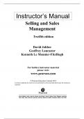 Solution Manual For Selling and Sales Management, 2025 12th Edition by David Jobber Geoffrey Lancaster Kenneth Le Meunier-Fitzhugh