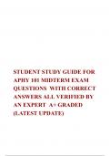 STUDENT STUDY GUIDE FOR APHY 101 MIDTERM EXAM QUESTIONS  WITH CORRECT ANSWERS ALL VERIFIED BY AN EXPERT  A+ GRADED (LATEST UPDATE)