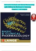 TEST BANK FOR Basic and Clinical Pharmacology 15th Edition by Bertram G. Katzung  Chapters 1 - 66 Complete