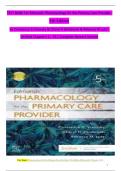 TEST BANK For Edmunds' Pharmacology for the Primary Care Provider, 5th Edition by Constance Visovsky, Verified Chapters 1 - 73, Complete Newest Version