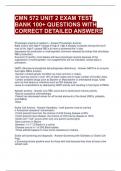 CMN 572 UNIT 2 EXAM TEST BANK 100+ QUESTIONS WITH CORRECT DETAILED ANSWERS 