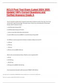 ACLS Post Test Exam (Latest 2024/ 2025 Update) 100% Correct Questions and Verified Answers| Grade A