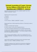 National Association of County Veterans  Service Officers UPDATED ACTUAL  Questions and CORRECT Answers