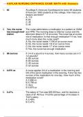 1 / 5 KAPLAN NURSING ENTRANCE EXAM: MATH with Answers