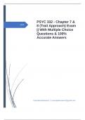 PSYC 332 - Chapter 7 & 8 (Trait Approach) Exam || With Multiple Choice Questions & 100% Accurate Answers