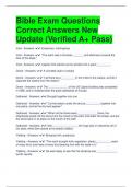 Bible Exam Questions Correct Answers New Update (Verified A+ Pass)