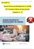 TEST BANK FOR HUMAN RESOURCES MANAGEMENT IN CANADA BY DESSLER G,COLE| CHAPTER 1-17 PASSING SCORE GUARANTEED 100%