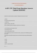 AAPC CPC Final Exam Questions Answers Updated 2024/2025