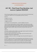 AIC 301 - Final Exam Prep Questions And Answers Updated 2024/2025