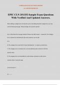 EPIC CLN 251/252 Sample Exam Questions With Verified And Updated Answers.