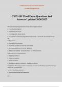 CWV-101 Final Exam Questions And Answers Updated 2024/2025