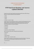 FNP Final Exam Questions And Answers Updated 2024/2025