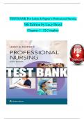  TEST BANK For Leddy & Pepper’s Professional Nursing 9th Edition by Lucy Hood   Chapters 1 - 22 Complete 