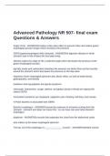 Advanced Pathology NR 507- final exam Questions & Answers