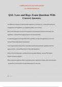 QAL Laws and Regs. Exam Questions With Correct Answers.