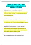 Obstetrics (NURS 354- Liberty University) Test 2 Questions and  Answers 100% Pass