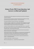 Science Praxis 5905. Exam Questions And Answers (verified and Updated)