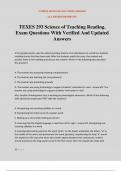 TEXES 293 Science of Teaching Reading. Exam Questions With Verified And Updated Answers