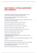 SOD THEORY 1 ACTUAL QUESTIONS AND ANSWERS